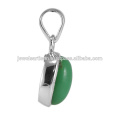 Pingente natural de prata esterlina 925 Sterling Silver Gemstone Chrysoprase